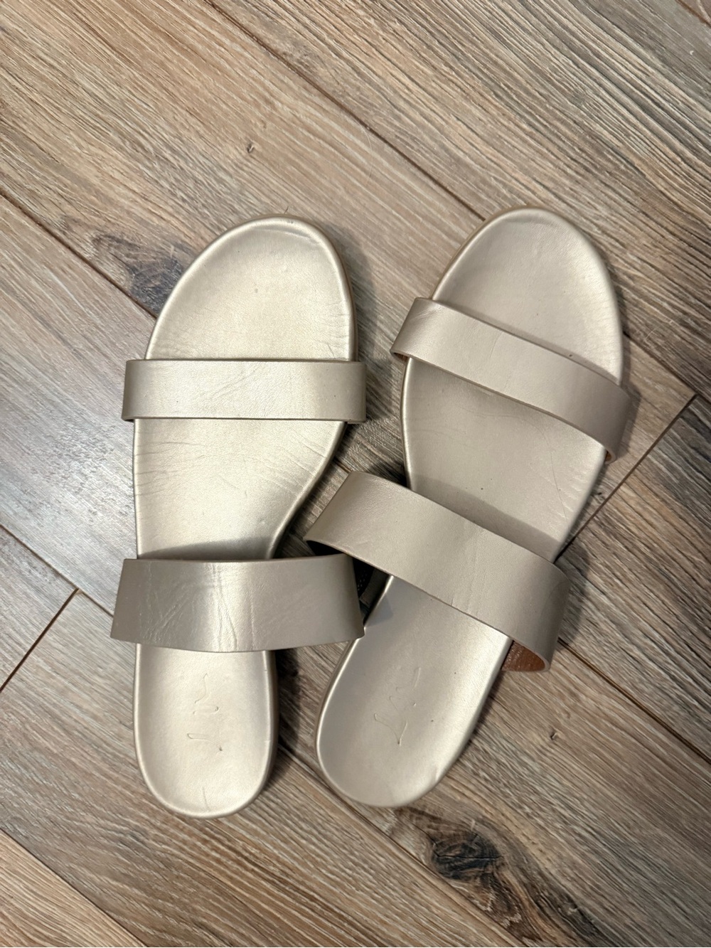 Women's Double-Strap Slide Sandals in Taupe